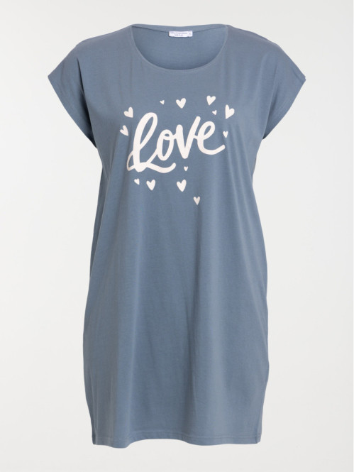 Chemise de nuit love grande taille femme