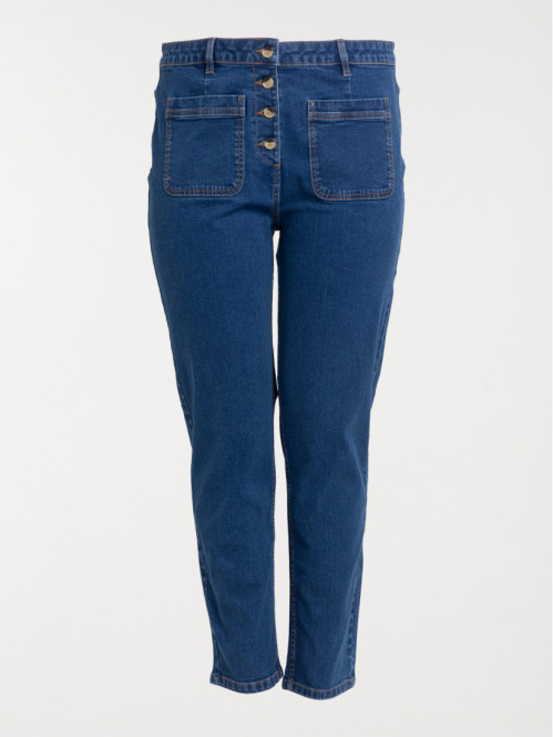Jean straight stone grande taille femme
