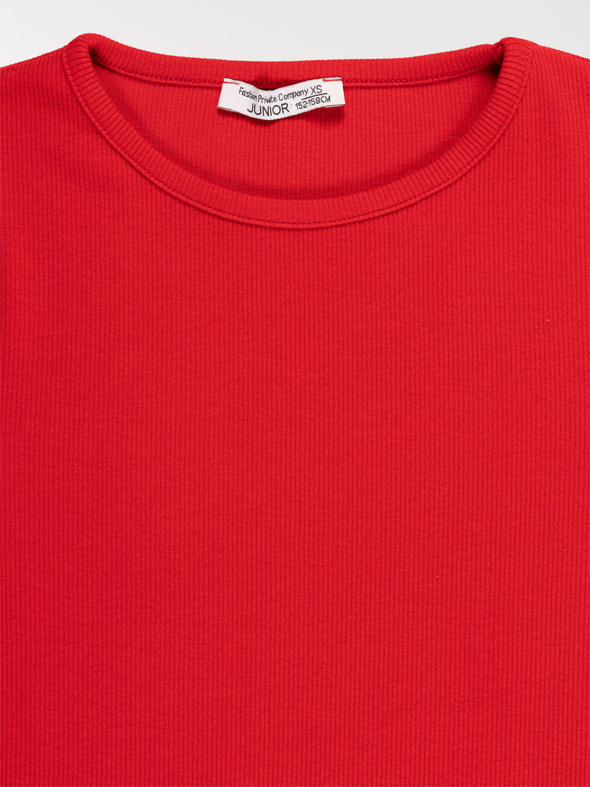 T-shirt côtelé fille rouge peps (XXS-M)