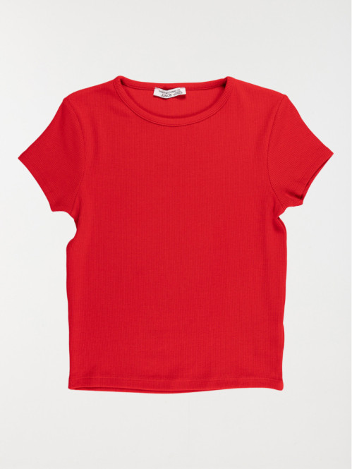 T-shirt côtelé fille rouge peps (XXS-M)