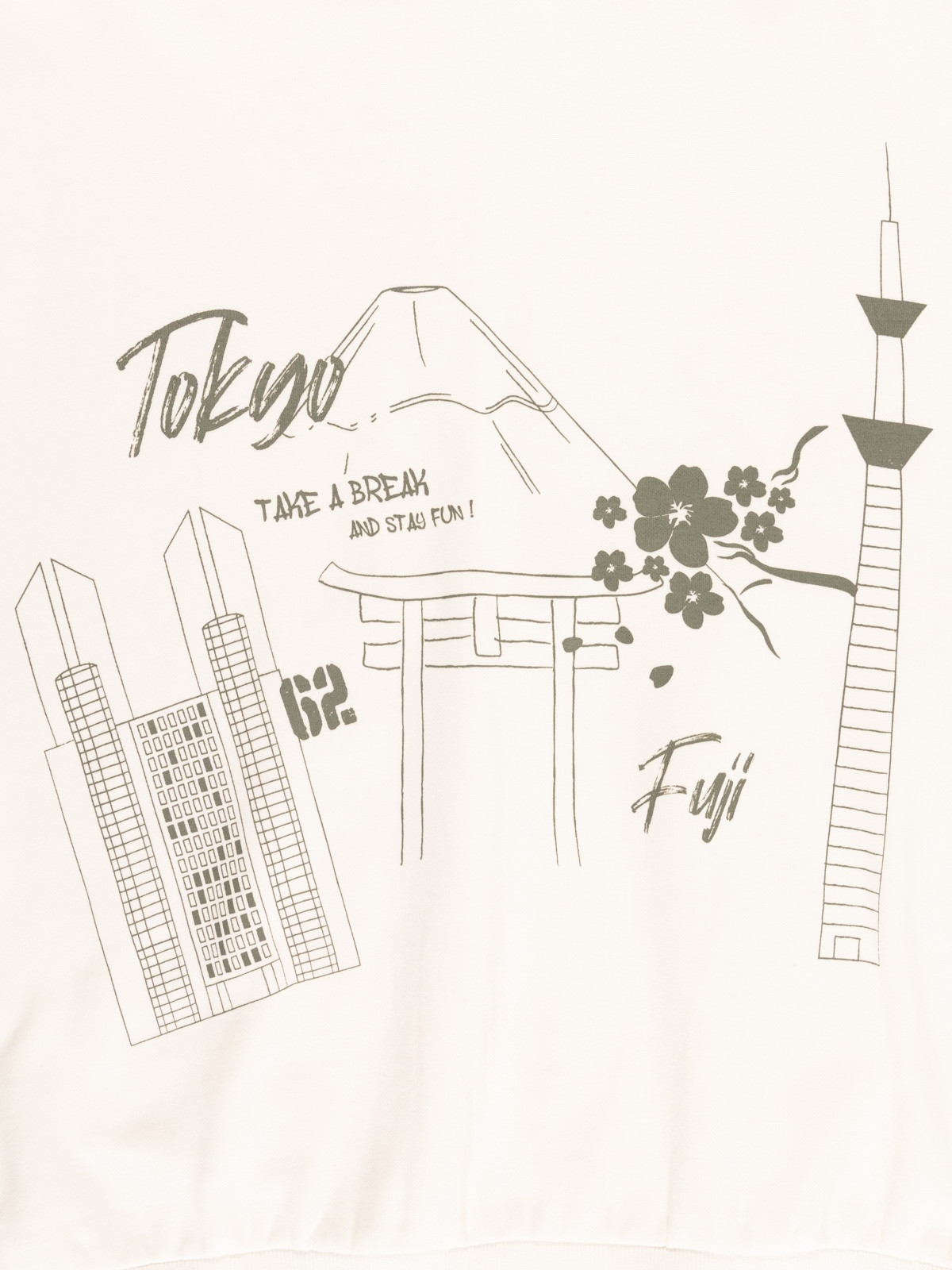 Sweat capuche imprimé fille écru (XXS-M) Sweat capuche imprimé fille écru (XXS-M)