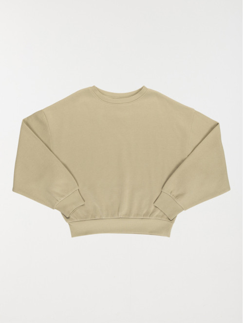 Sweat basique kaki clair fille (XXS-M)