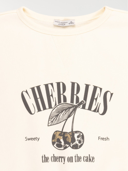 Sweat motif cerise fille...