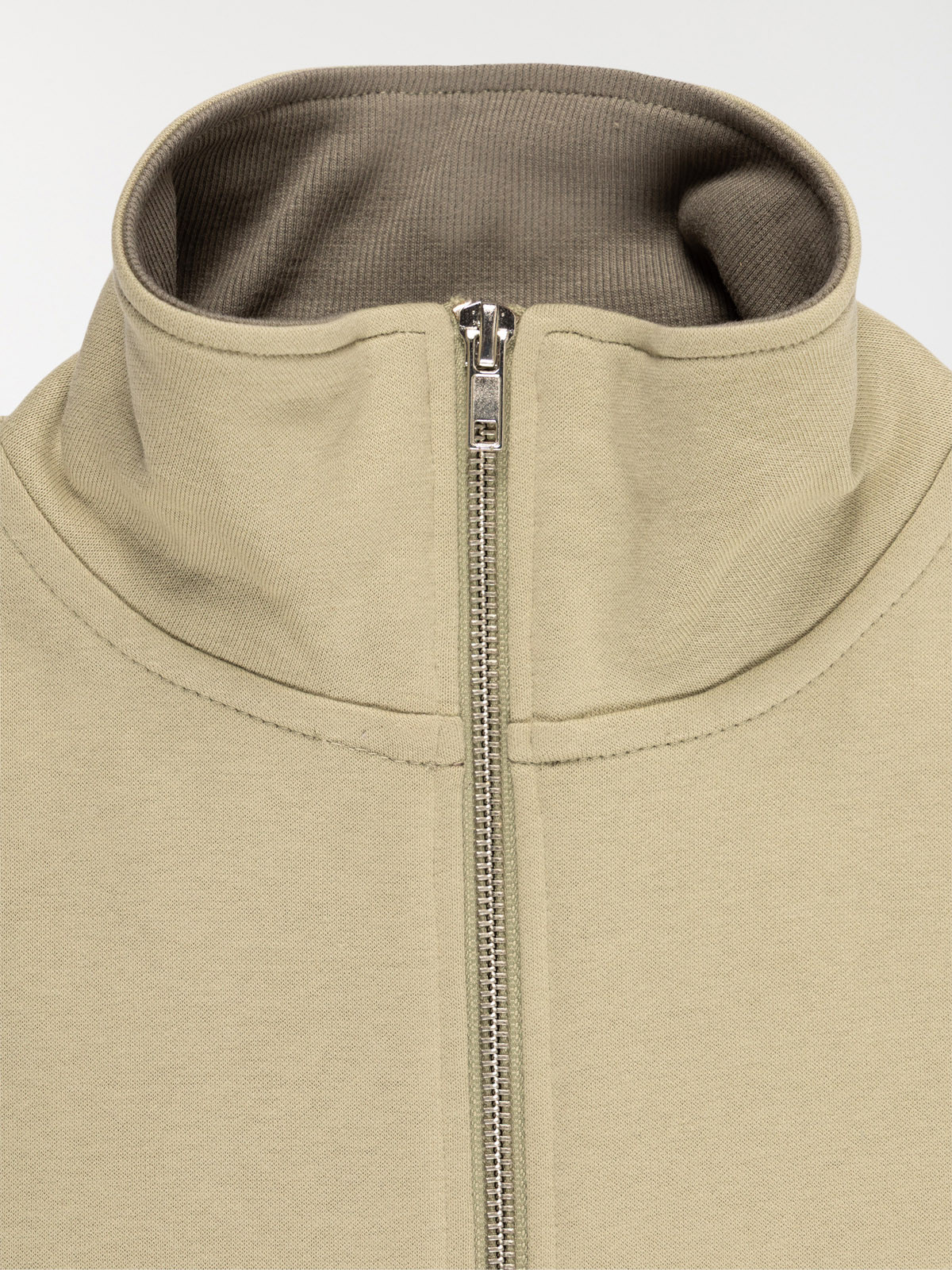 Sweat zippé fille kaki clair (XXS-M)