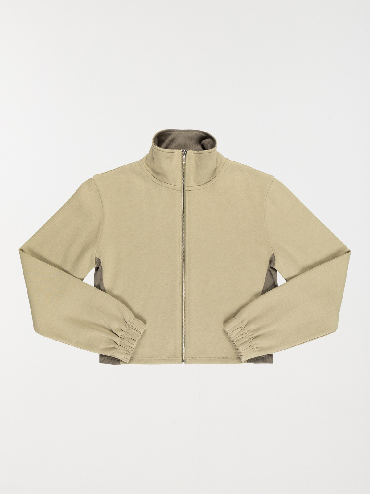 Sweat zippé fille kaki clair (XXS-M)