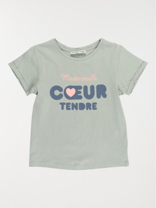 Tee-shirt coeur tendre fille (3-12A)