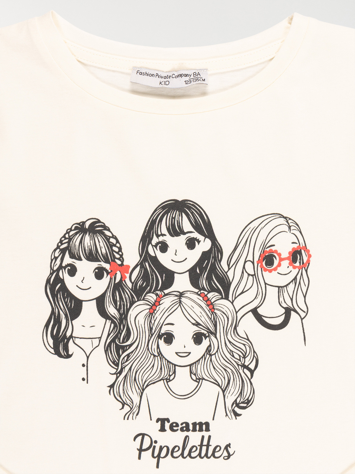 Tee-shirt team pipelettes fille (3-12A) Tee-shirt team pipelettes fille (3-12A)