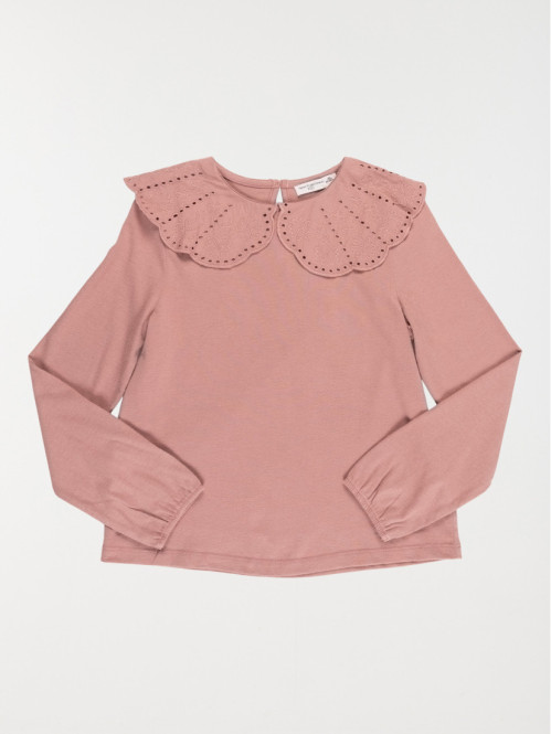 T-shirt col claudine fille (3-12A)