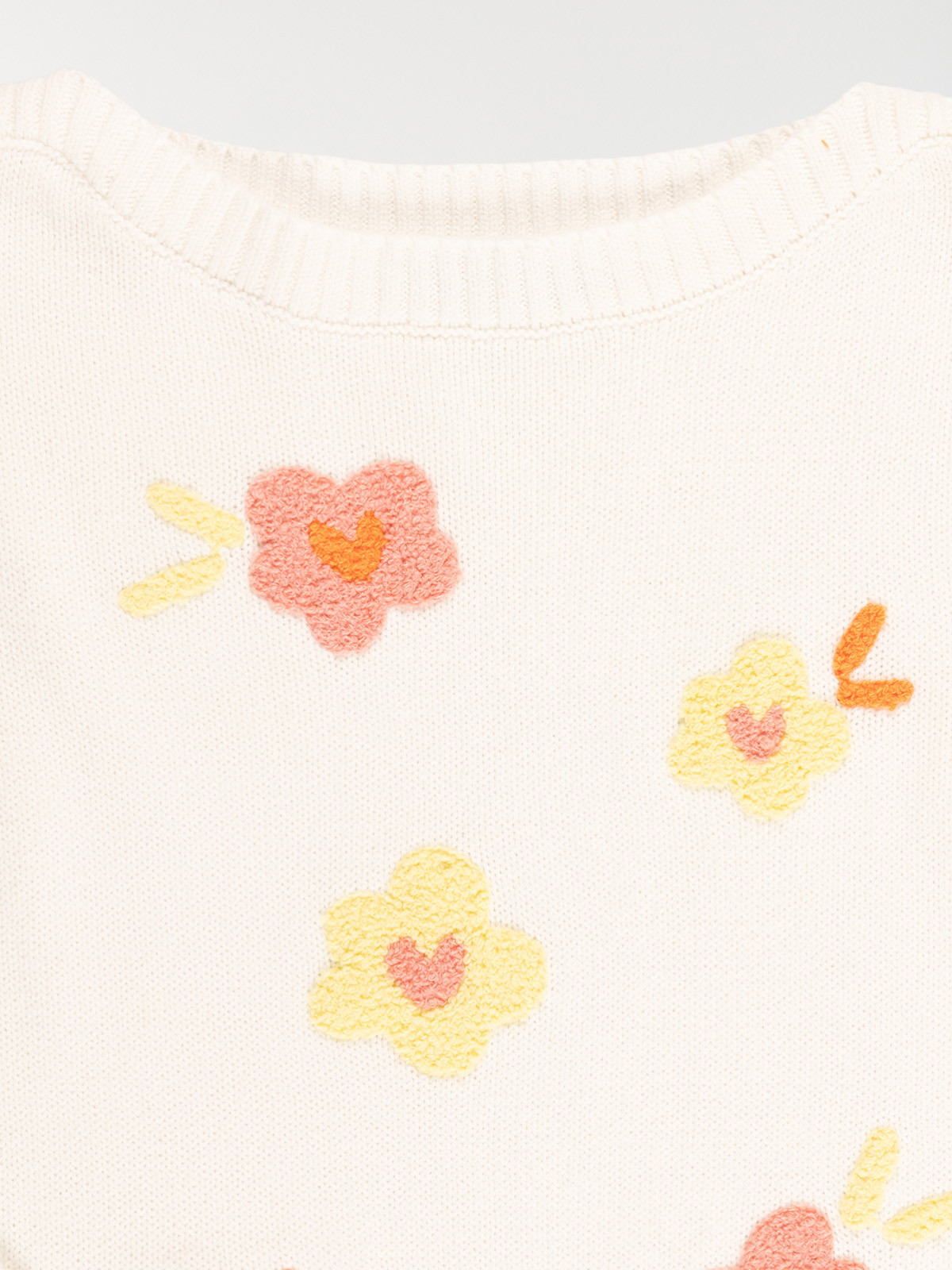 Pull fleurs brodées fille (3-12A)