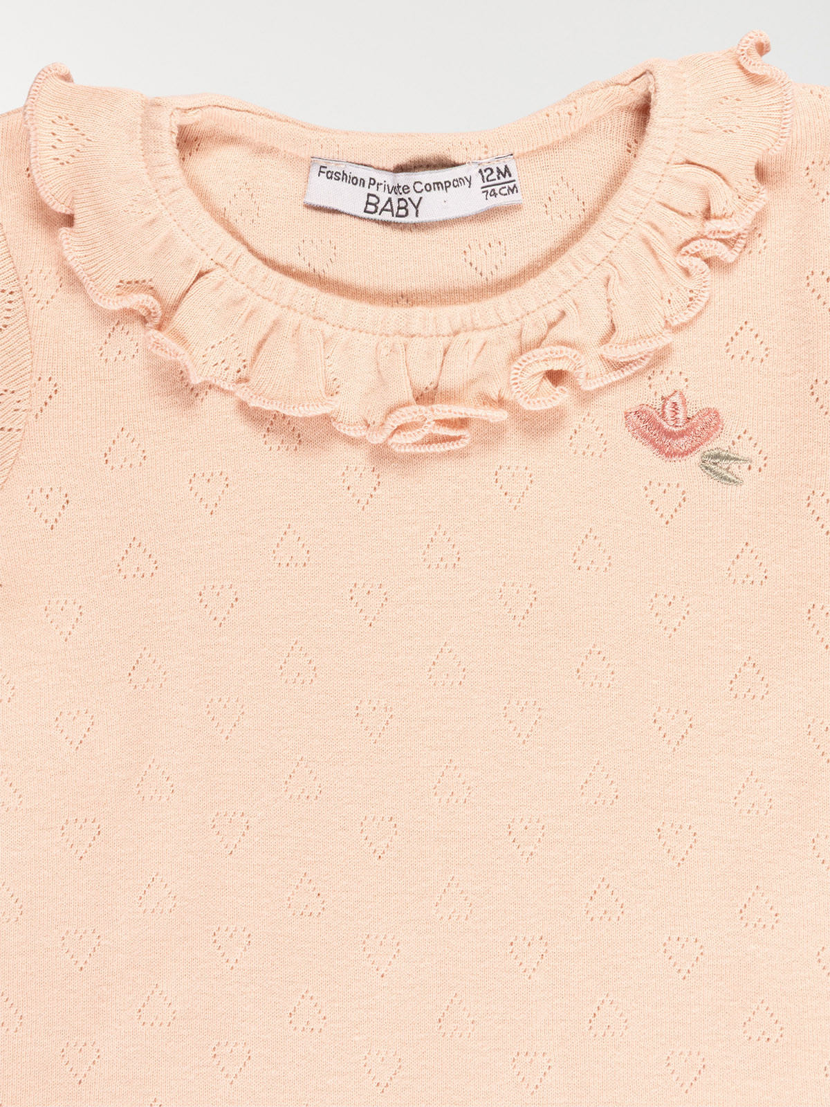 T-shirt fleur brodée fille (3-36M)