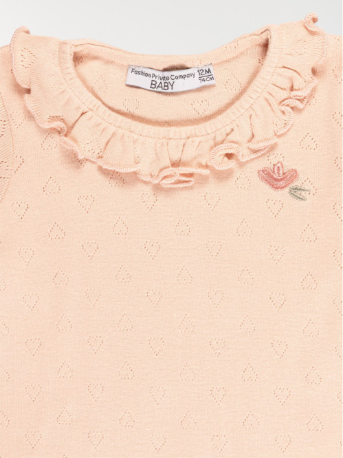 T-shirt fleur brodée fille...