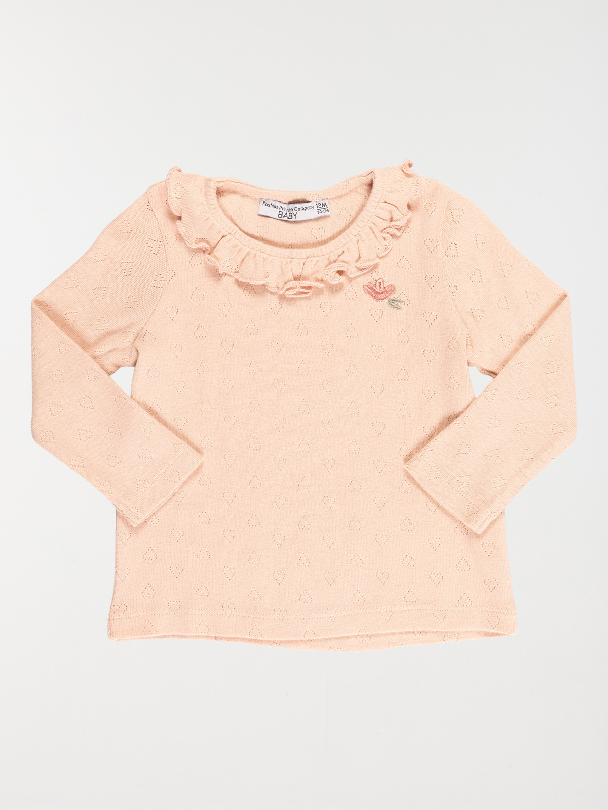T-shirt fleur brodée fille (3-36M)