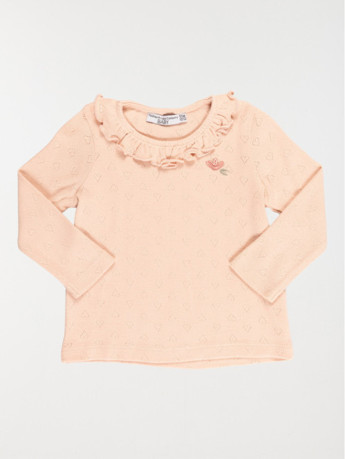 T-shirt fleur brodée fille...