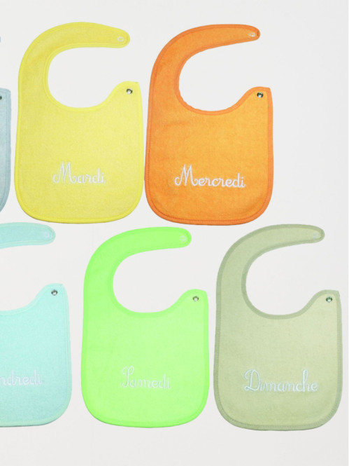 Lot de 7 bavoirs brodés 