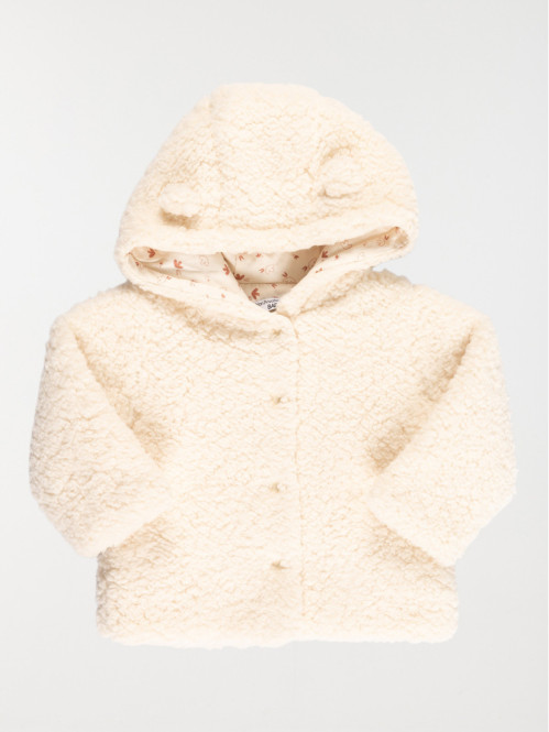 Manteau doux à capuche fille (3-36M)
