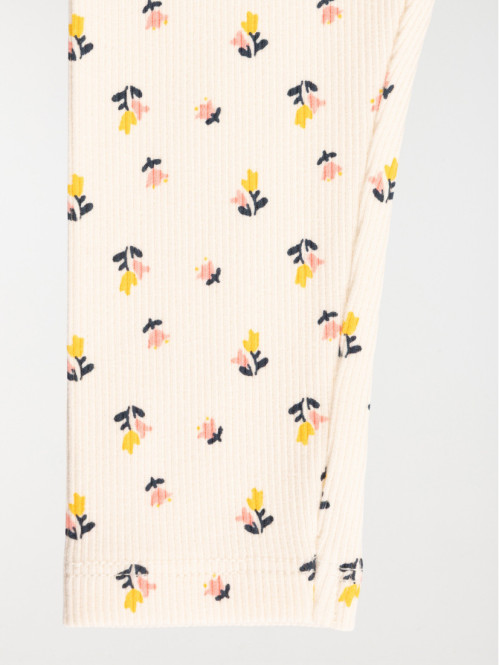 Legging fille cotelé fleuri...