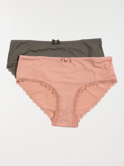 Lot 2 shorties unis femme (S-XL)