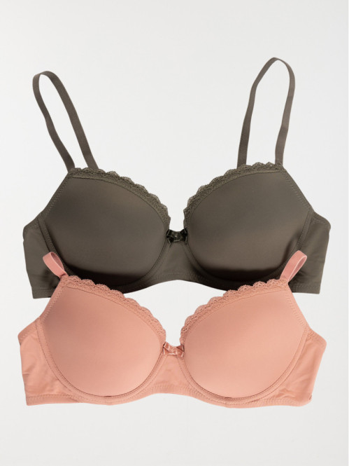 Lot de 2 soutiens-gorge femme (85B-95E)