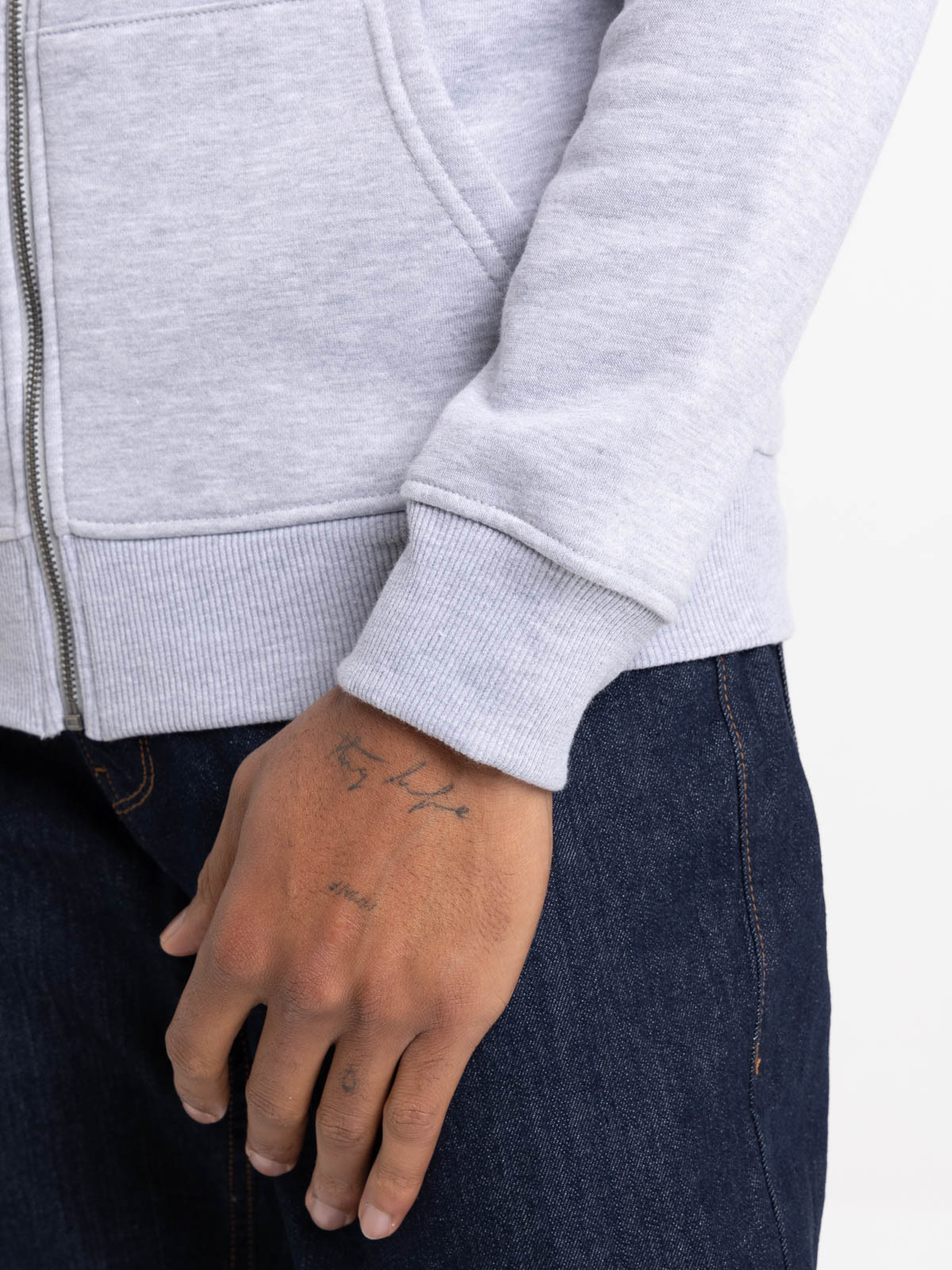 Sweat à capuche zippé gris chiné homme Sweat à capuche zippé gris chiné homme