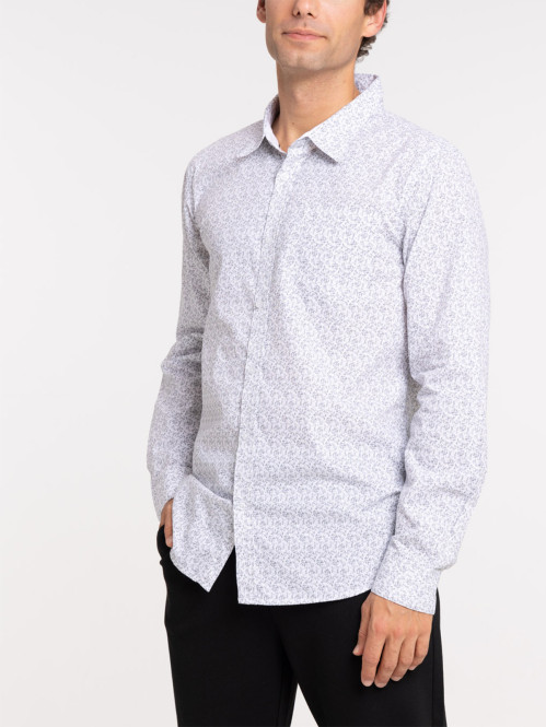 Chemise blanche fleurie homme
