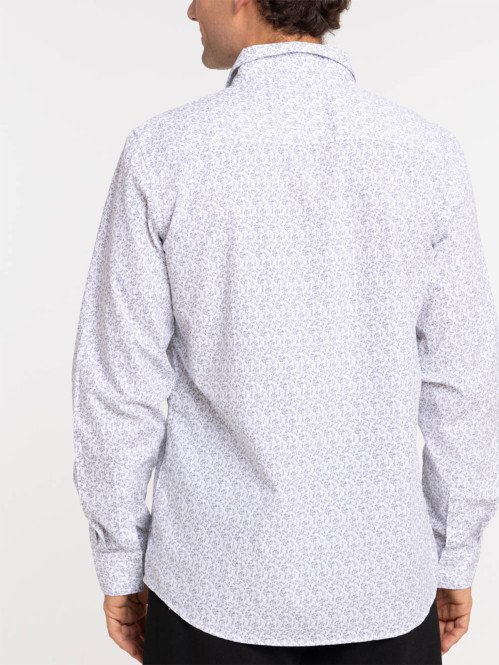 Chemise blanche fleurie homme