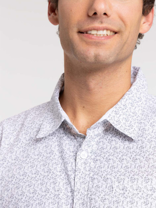 Chemise blanche fleurie homme
