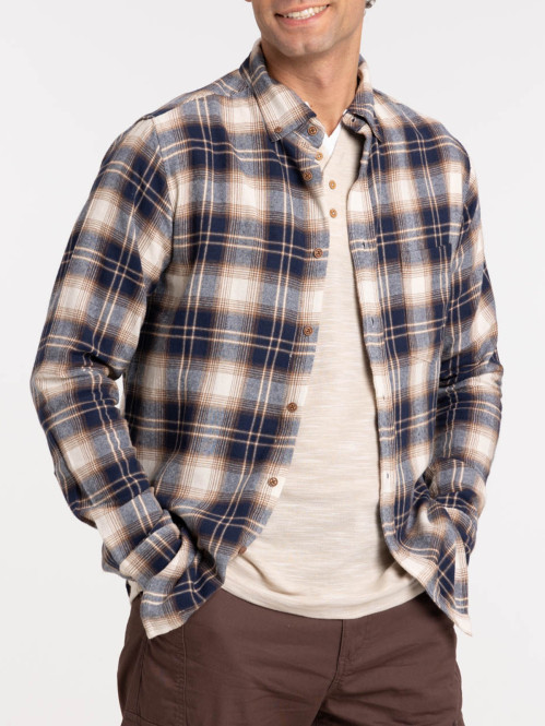 Chemise à carreaux mastic homme