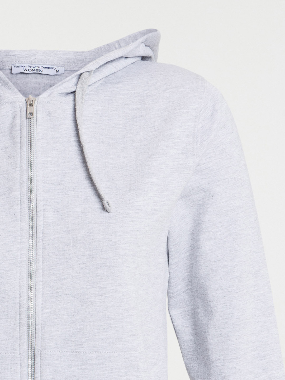 Sweat zippé à capuche gris chiné femme Sweat zippé à capuche gris chiné femme