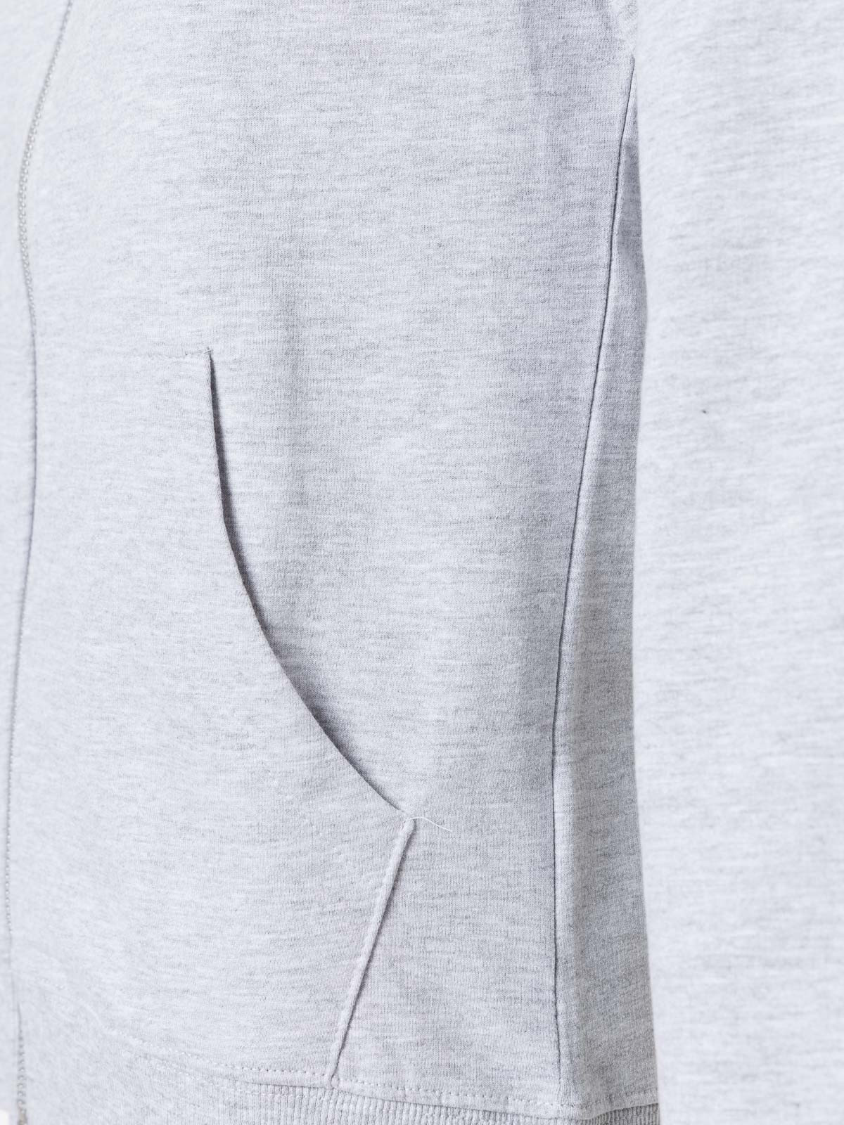 Sweat zippé à capuche gris chiné femme Sweat zippé à capuche gris chiné femme