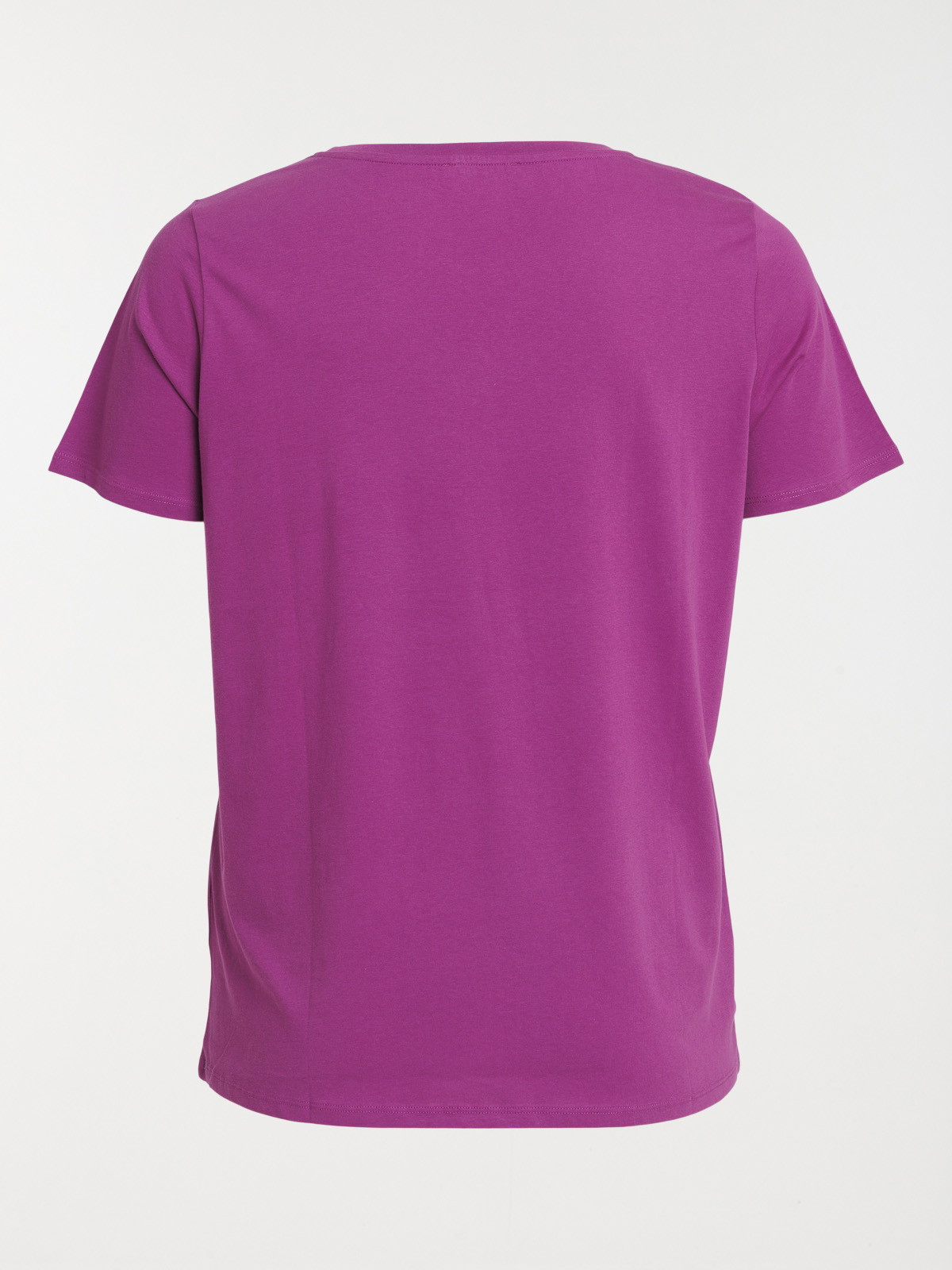 T-shirt col V violet grande taille femme