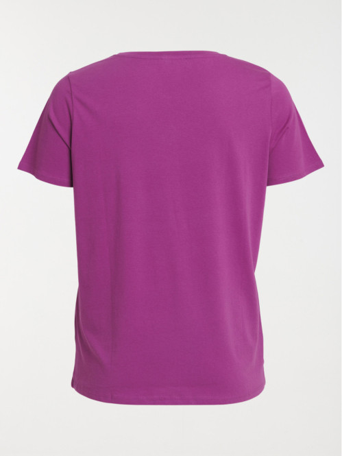 T-shirt col V violet grande...