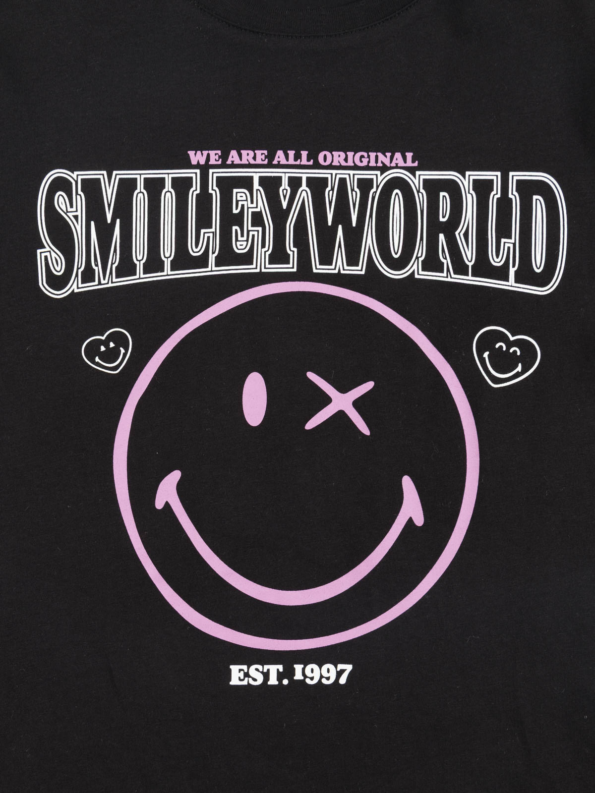 Tee-shirt Smiley fille noir (XXS-M) Tee-shirt Smiley fille noir (XXS-M)