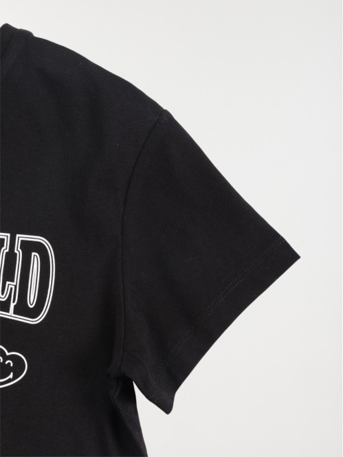 Tee-shirt Smiley fille noir...