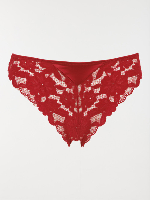 Tanga dentelle fleurie femme (S-XL)
