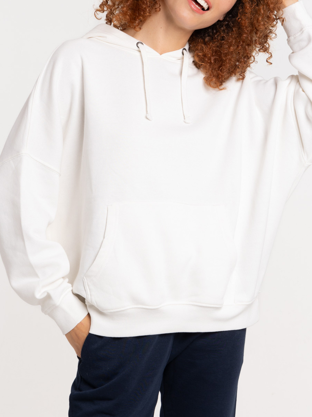 Sweat capuche écru femme