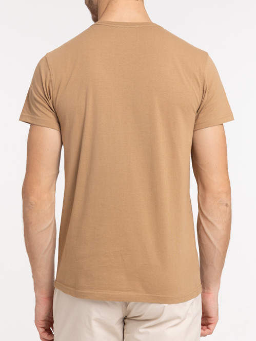 T-shirt homme col rond fauve