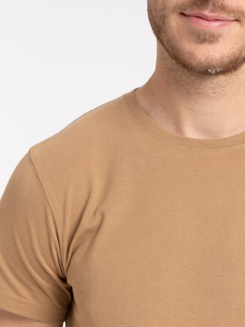 T-shirt homme col rond fauve