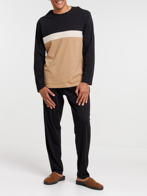 Pyjama tricolore fauve homme