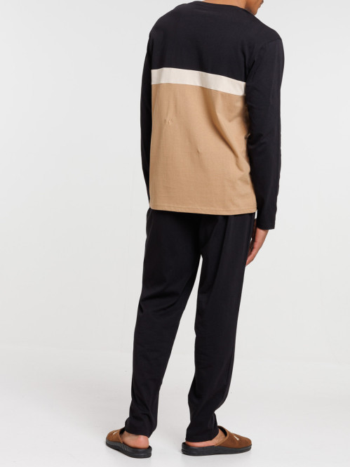 Pyjama tricolore fauve homme