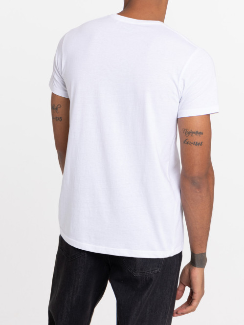 Tee-shirt col V blanc homme