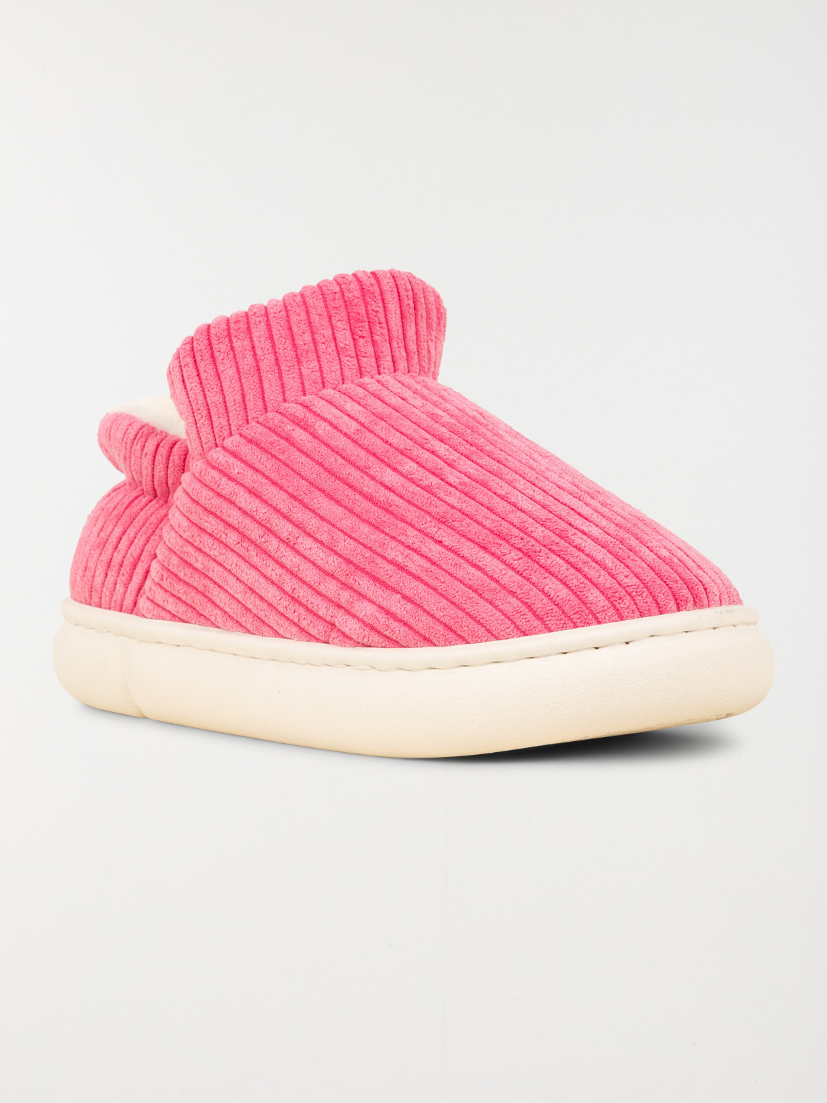 Pantoufles côtelés roses femme (36-41)