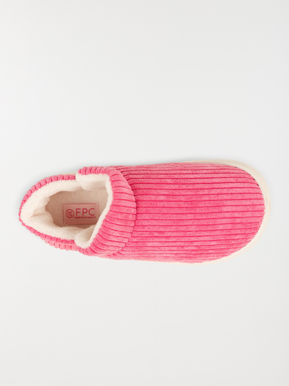 Pantoufles côtelés roses femme (36-41)