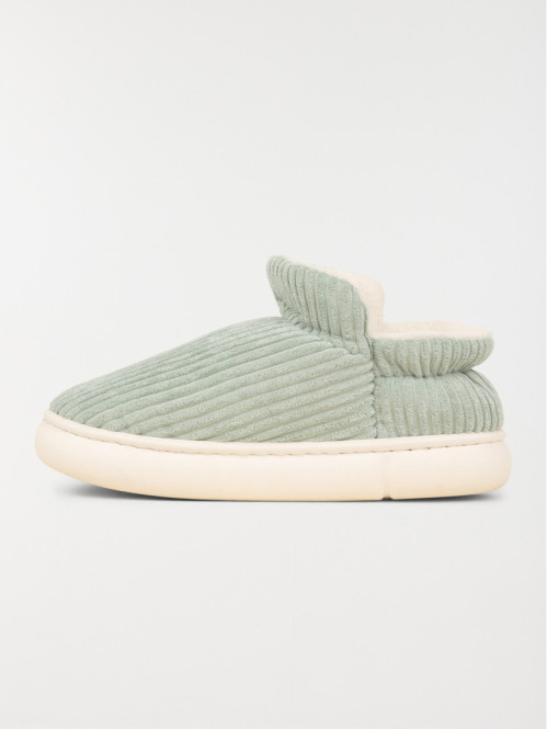 Pantoufles côtelés vertes femme (36-41) Pantoufles côtelés vertes femme (36-41)