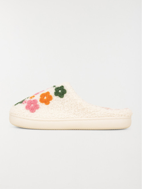 Mules fleurs brodées femme...