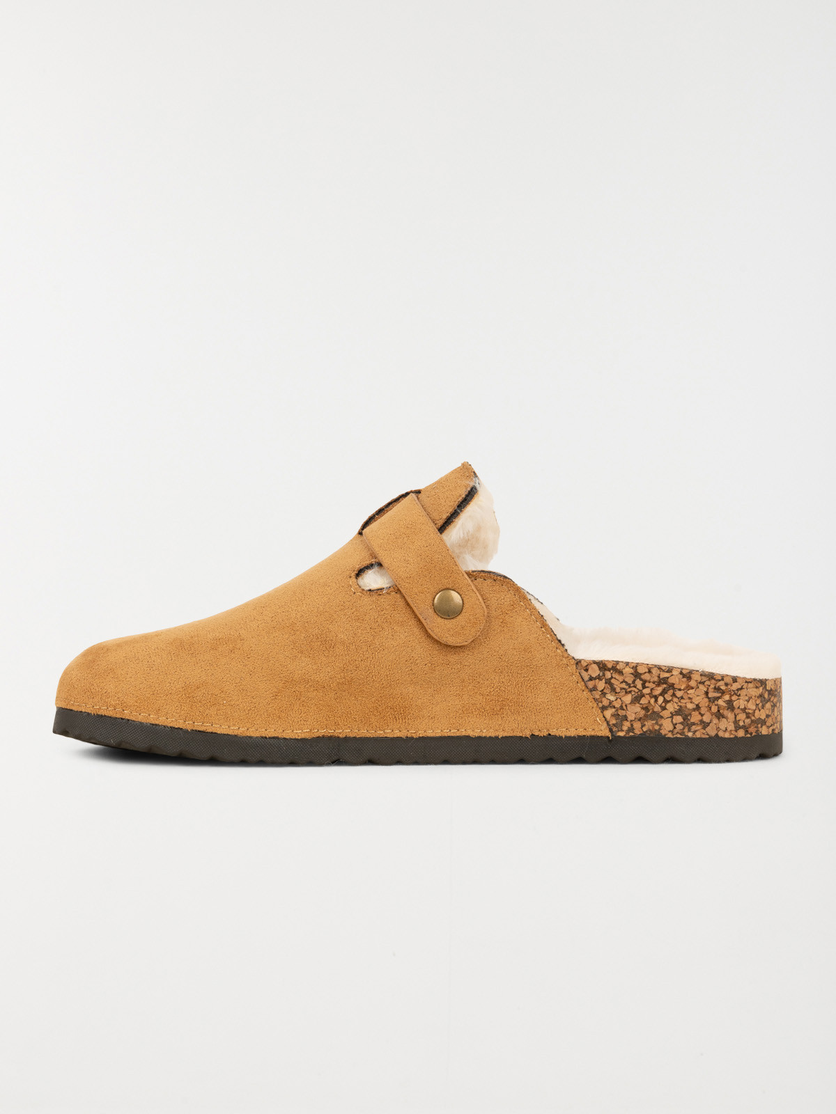 Chausson mule fourré camel femme (37-42)