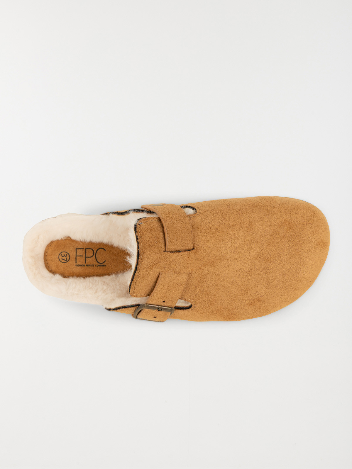 Chausson mule fourré camel femme (37-42)