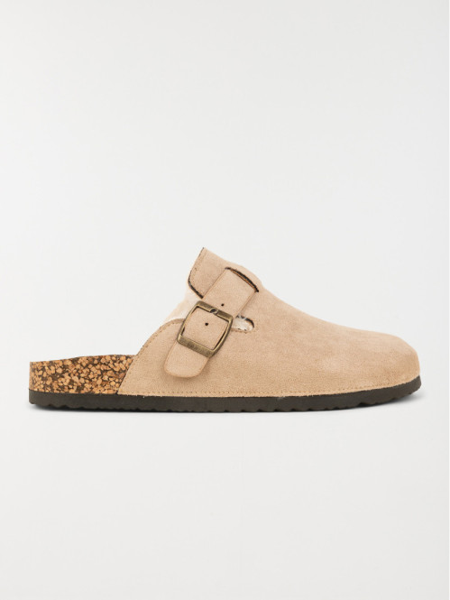 Chausson mule fourré beige femme (37-42)
