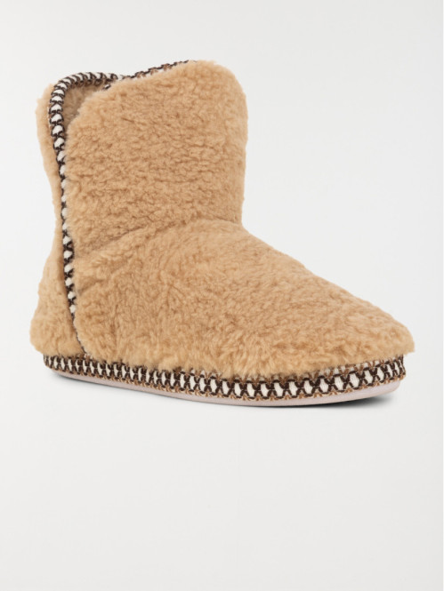 Chausson botte femme camel...