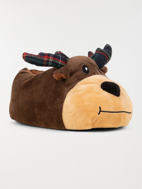 Chausson 3D renne marron...