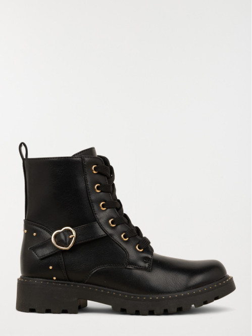 Bottines noires coeur fille...